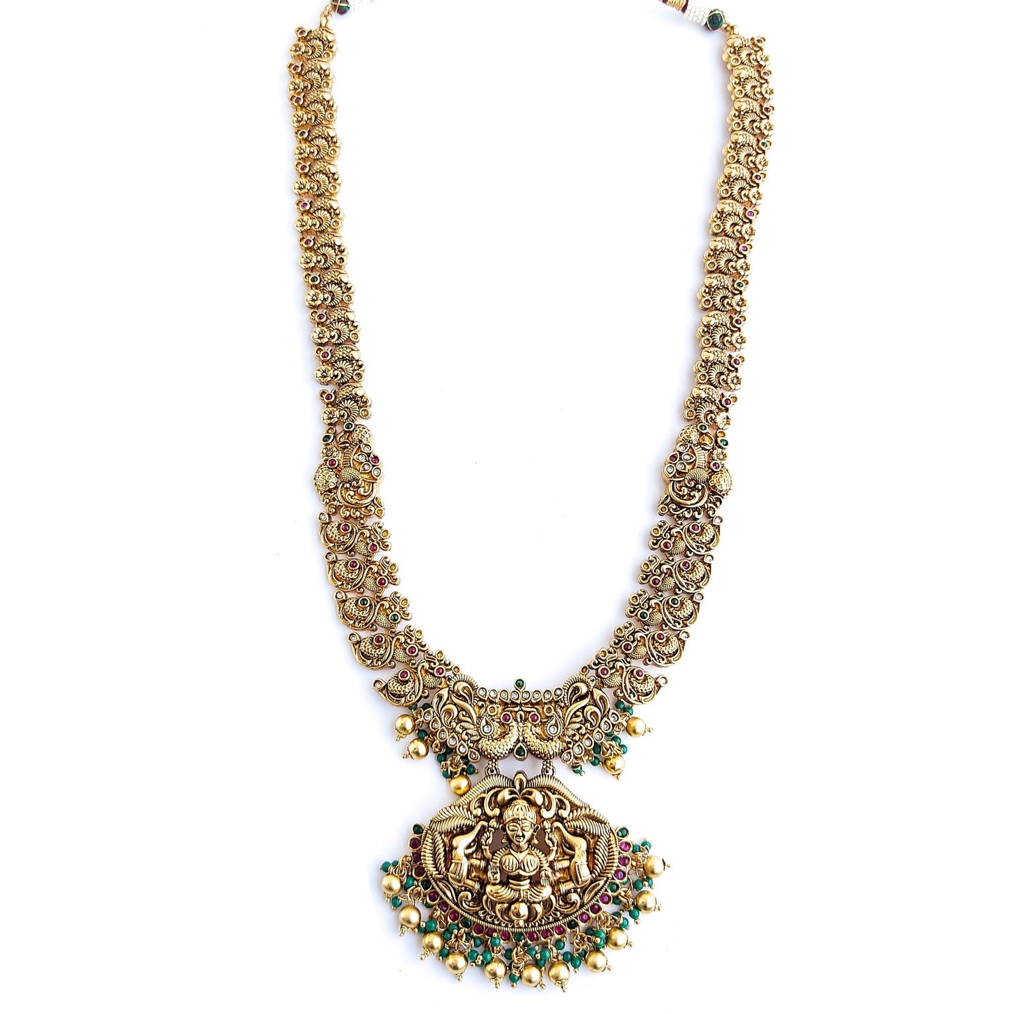 Antique haar set with green beads