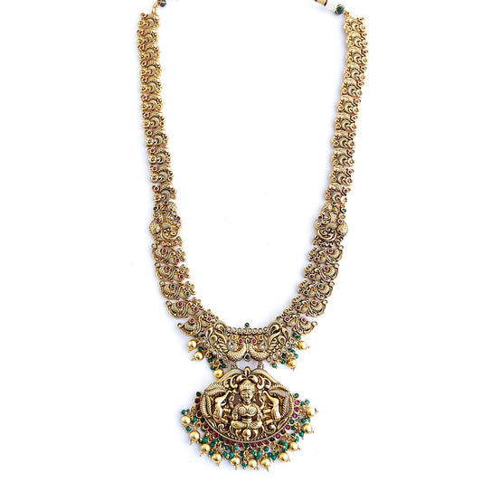 Antique haar set with green beads