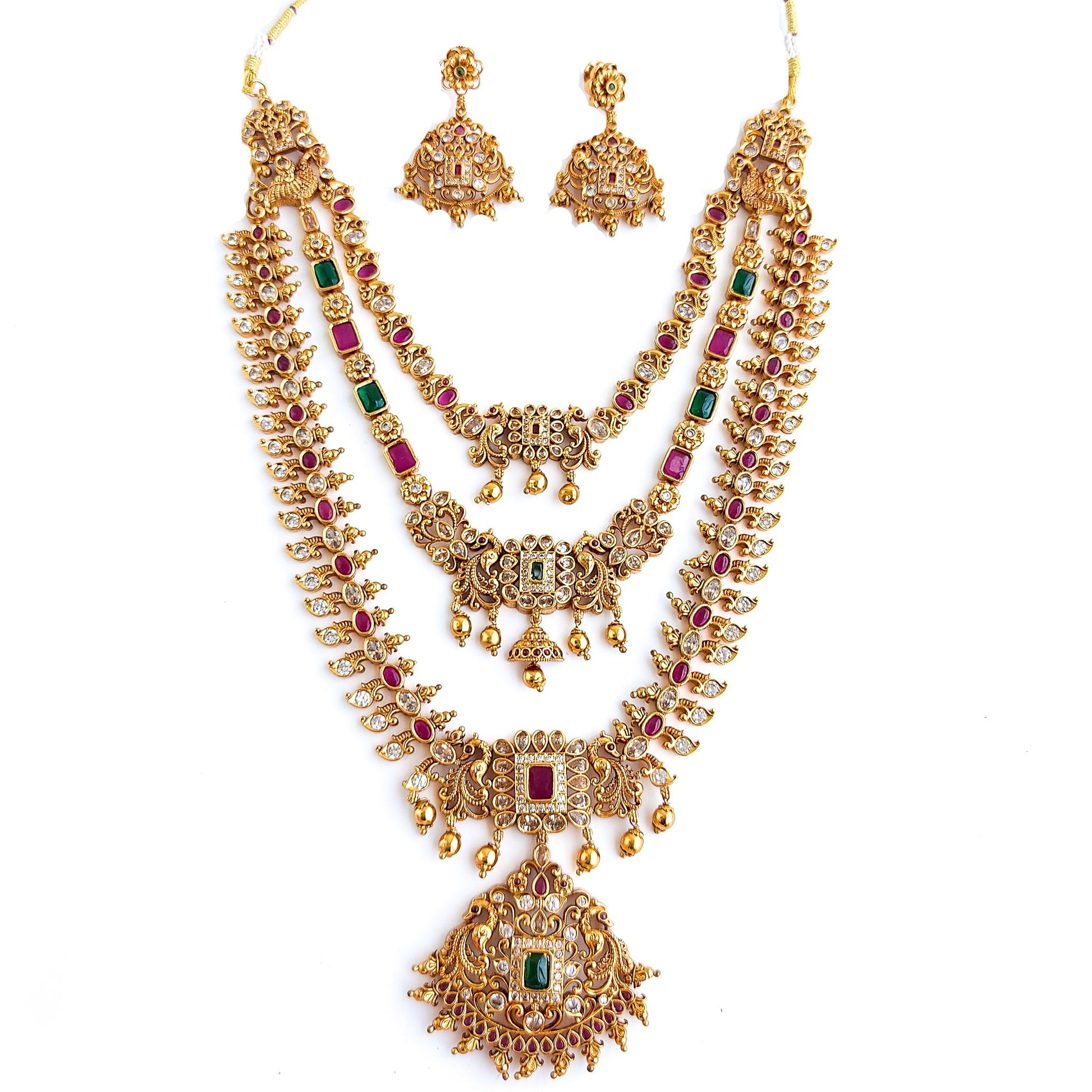 Multi layered stone studded long haar