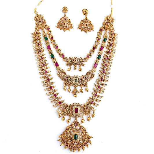 Multi layered stone studded long haar