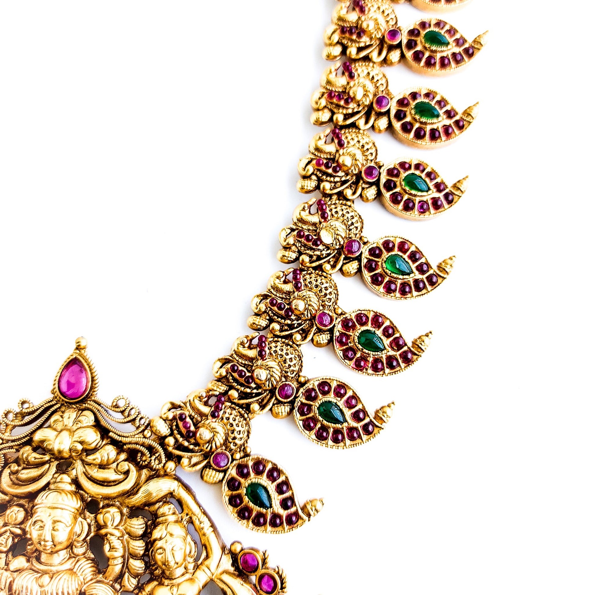 Mango haaram with lakshmi pendant