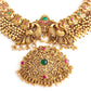 Antique gold necklace set with annapakshi