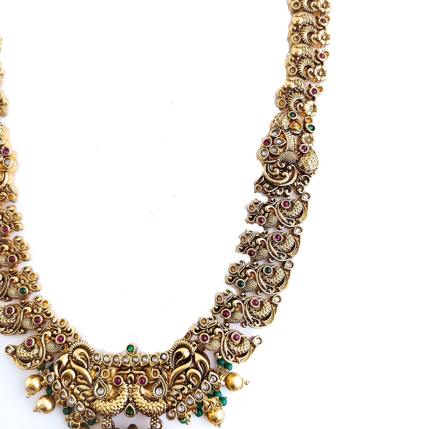 Antique haar set with green beads
