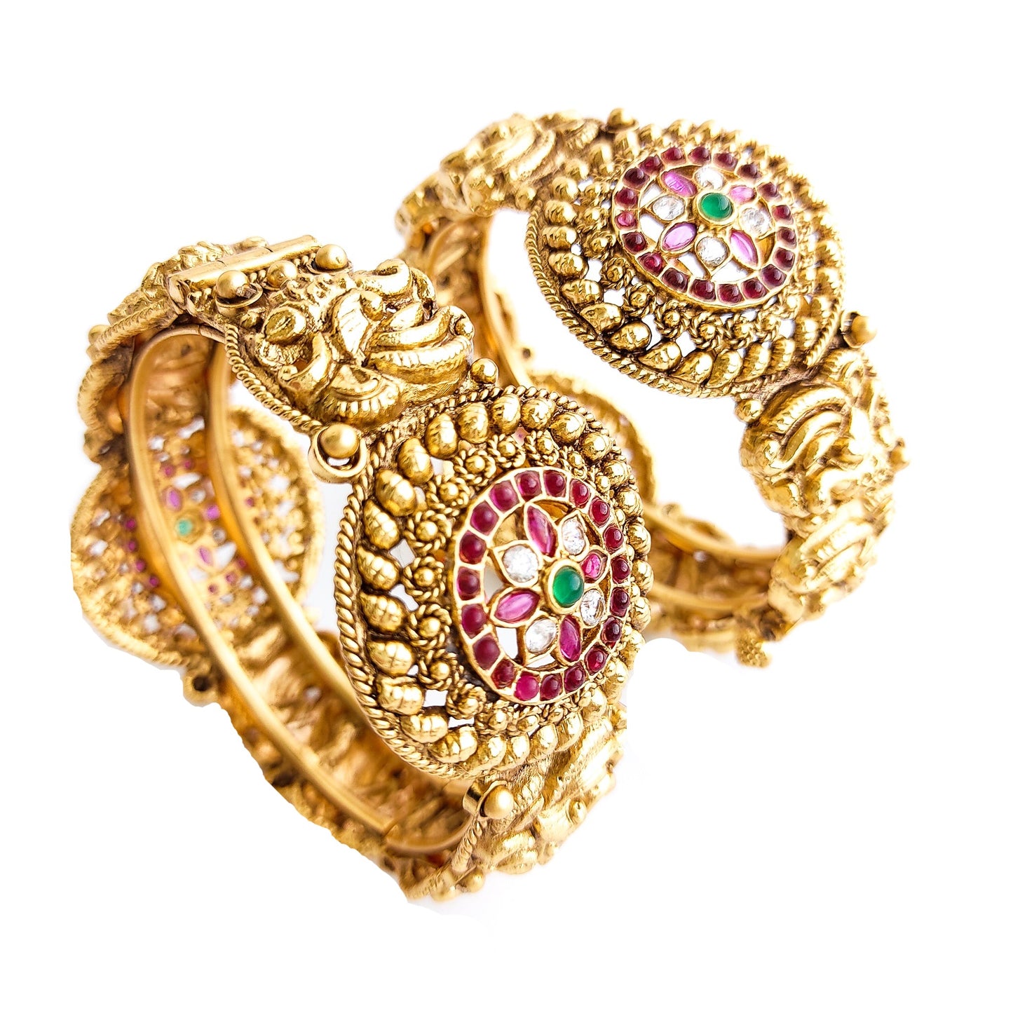Antique gold bangles with screw opening