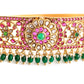 kundan hip belt with green beads
