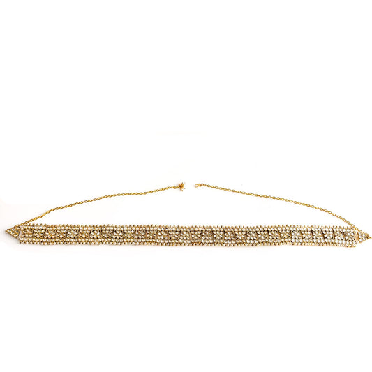 Plain kundan hip belt for lehengas