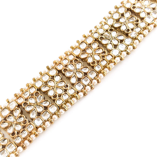Plain kundan hip belt for lehengas