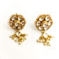 Pink choker set with kundan pendant and kundan earrings