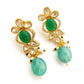 Polki choker with green stones and green beads