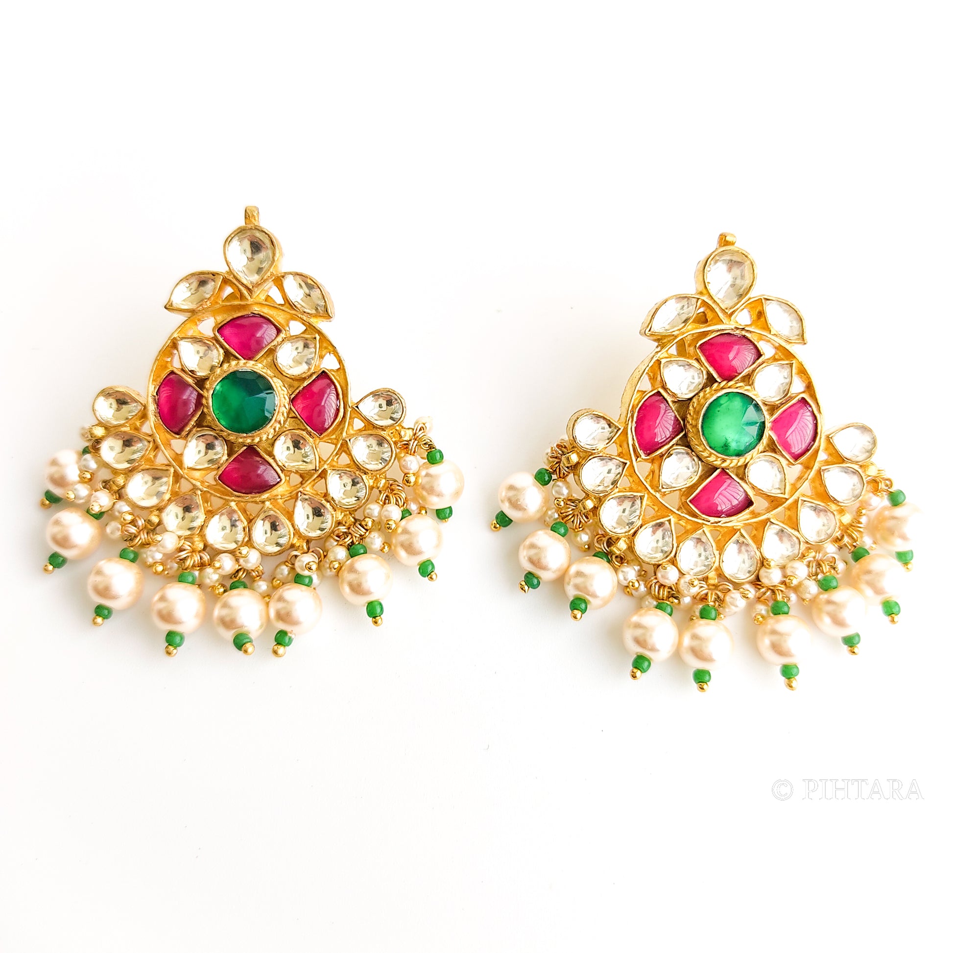 jadau kundan necklace set with pearls