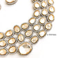 Victorian style dual tone necklace crafted with polki and diamond stones