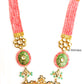 pink beads kundan haar set