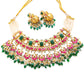 Jadau kundan necklace set with green beads