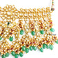 Polki bridal choker with green beads