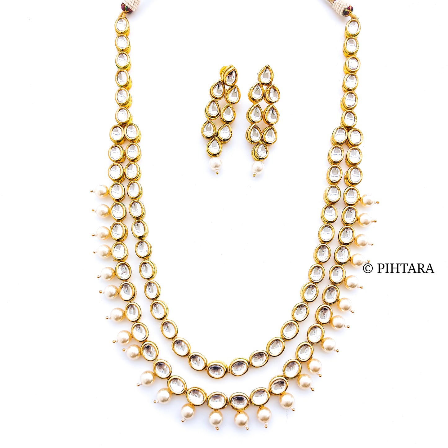 2 layered kundan haar with pearls
