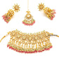 Jadau kundan choker set with pink beads