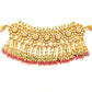 Jadau kundan choker set with pink beads
