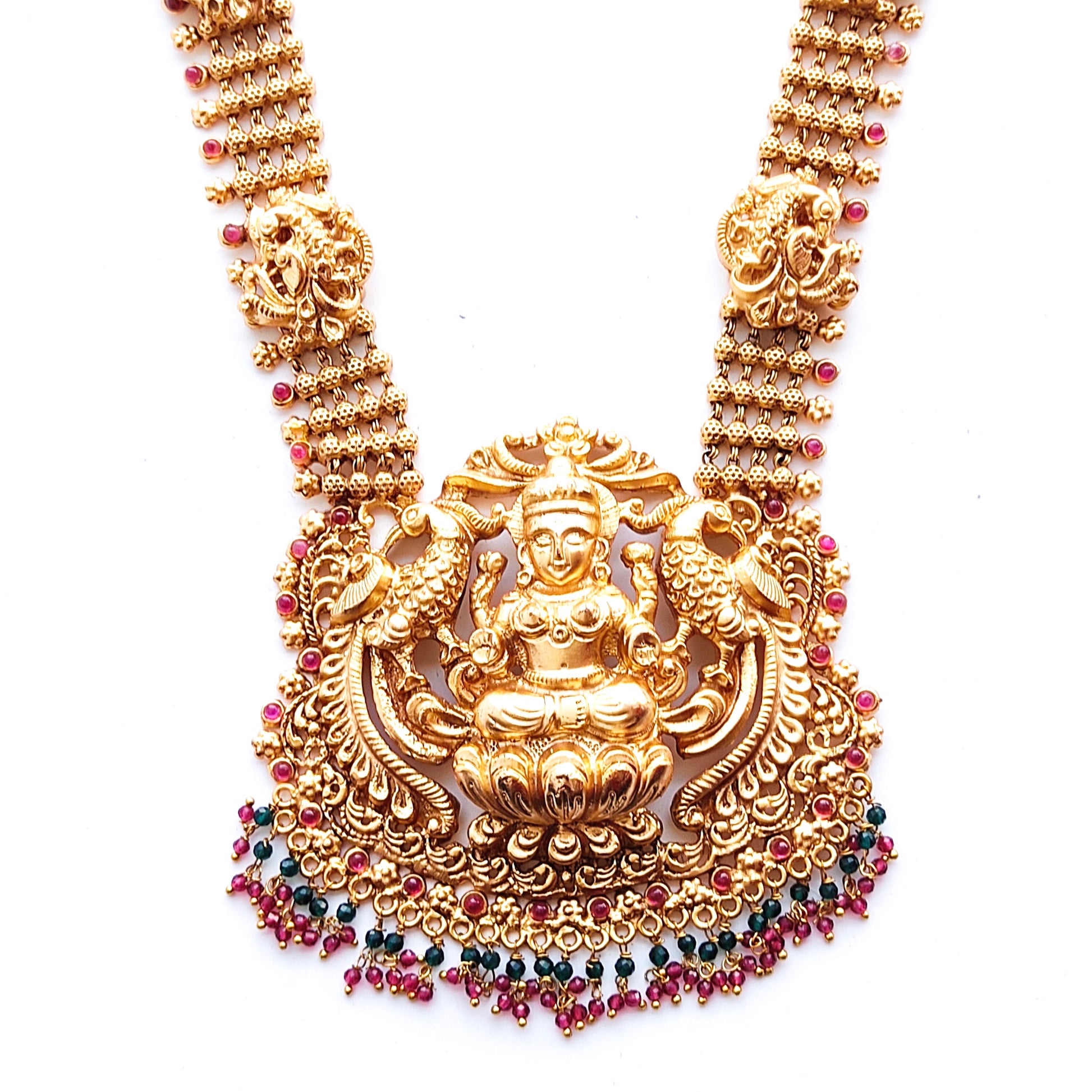 long bridal gold-plated necklace set