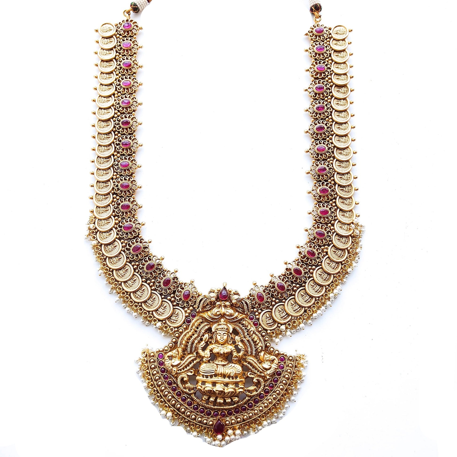 antique long necklace, temple jewellery