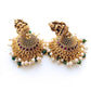 green beads haar with lakshmi pendant