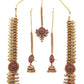 antique long necklace set with maangtikka