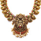 bridal antique gold mango necklace set with lakshmi pendant