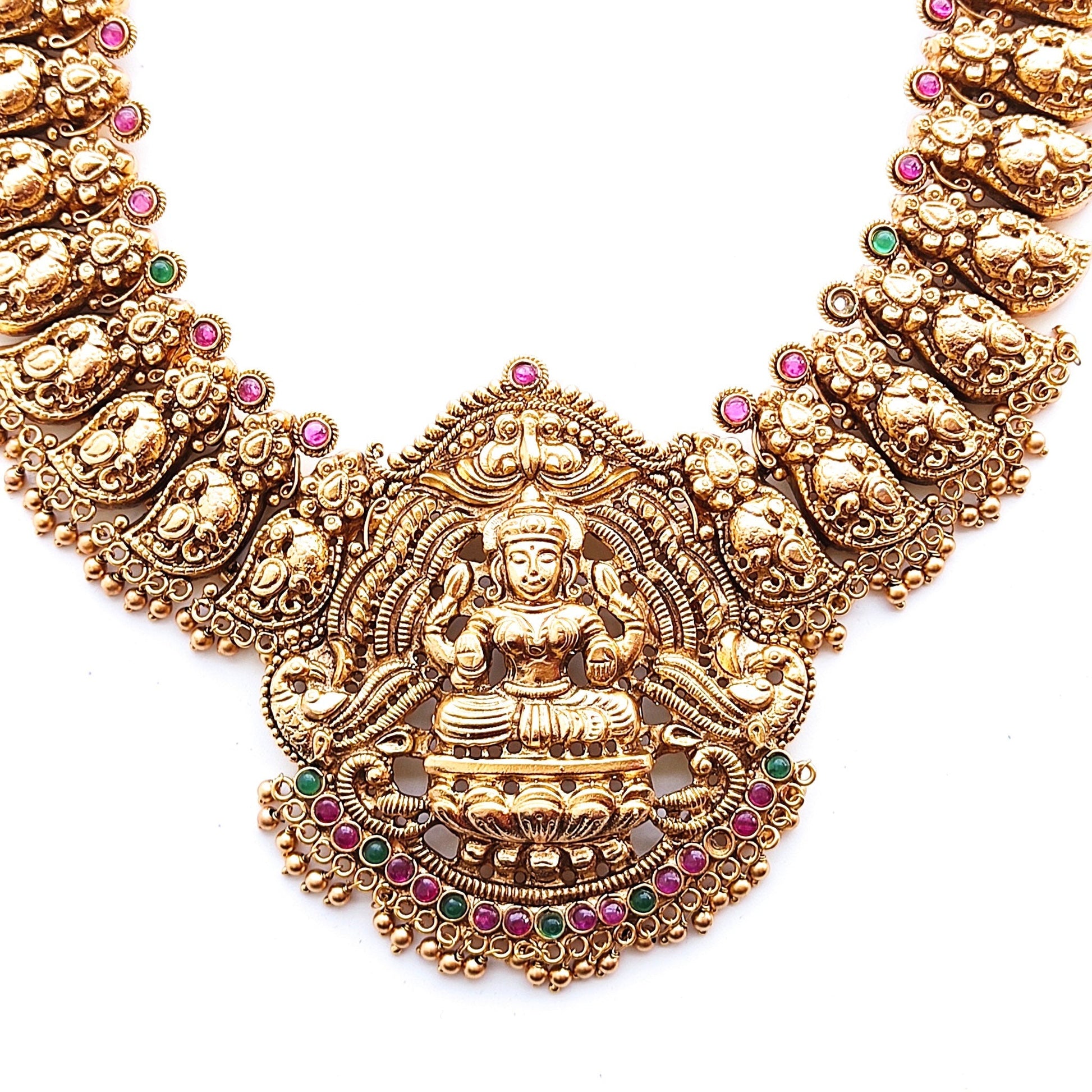 antique lakshmi necklace. temple jewellery